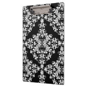 Feminine White op Black Damask Klembord (Links)