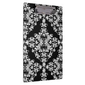 Feminine White op Black Damask Klembord (Rechts)