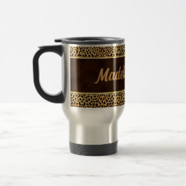 Feminine Wild Cheetah in Gold en Brown Reisbeker