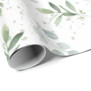 Feminine Wrapping Paper waterverf greenery Cadeaupapier