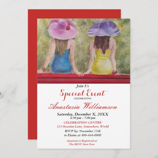 FÉMININES ÉVOQUANT UNE INVITATION À UNE FÊTE SUR U (Devant / Derrière)