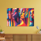 Feminisme, abstracte kunstconcept van meerdere vro canvas afdruk (Insitu (Woonkamer))