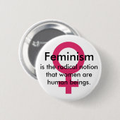 Feminisme citaat ronde button 5,7 cm (Voorkant /achterkant)