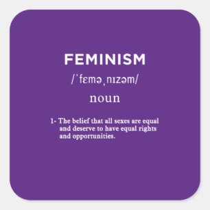 Feminisme Definitie paarse Vierkante Sticker