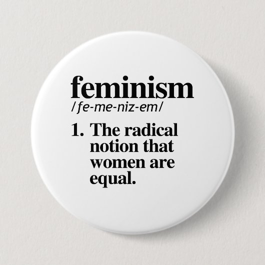 Feminisme Definitie Ronde Button 7,6 Cm (Voorkant)