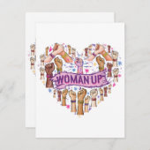 Feminisme Feministische Sterke Vrouwenempowerment Informatiekaartje (Voorkant / Achterkant)