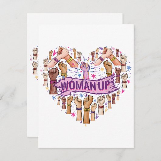 Feminisme Feministische Sterke Vrouwenempowerment Informatiekaartje (Voorkant / Achterkant)