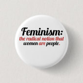 Feminisme gedefinieerd ronde button 3,2 cm (Voorkant)