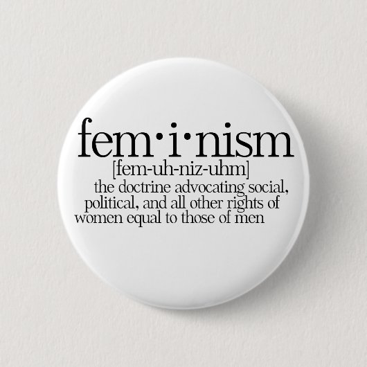Feminisme gedefinieerd ronde button 5,7 cm (Voorkant)