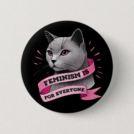 Feminisme is voor iedereen pro feminisme pro katte ronde button 5,7 cm
