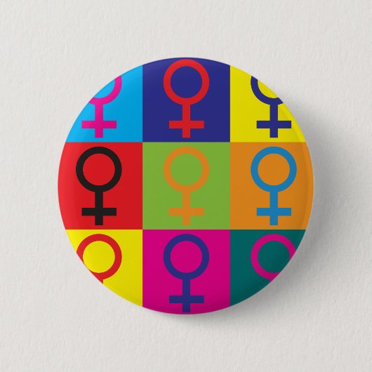 Feminisme Pop Art Ronde Button 5,7 Cm (Voorkant)