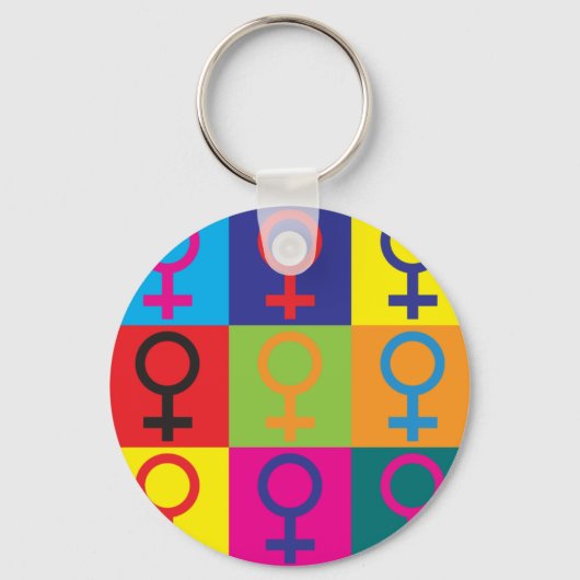 Feminisme Pop Art Sleutelhanger (Voorkant)