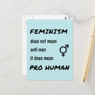 Feminisme pro menselijke slogan briefkaart