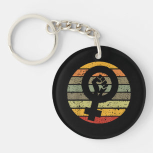 Feminisme Symbool Design Retro Vintage, 70s 80s 90 Sleutelhanger