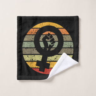 Feminisme Symbool Ontwerp Retro Vintage jaren 70 j Washandje