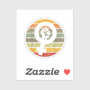 Feminisme Symbool Ontwerp Retro Vintage, jaren 70  Sticker