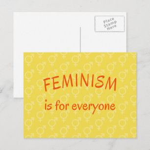 Feminisme voor iedereen - geel briefkaart
