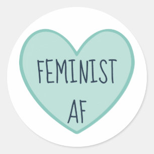 "Feminist AF" Ronde Sticker