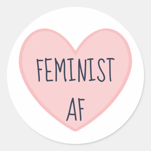 "Feminist AF" Ronde Sticker (Voorkant)