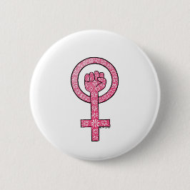Feminist Fist-knop Ronde Button 5,7 Cm