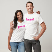 Feminist hot pink text t-shirt (Unisex)