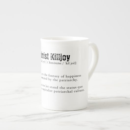 Feminist Killjoy bone china mok (Voorkant rechts)