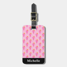 Feminist Pink Bagagelabel