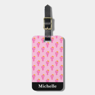 Feminist Pink Bagagelabel