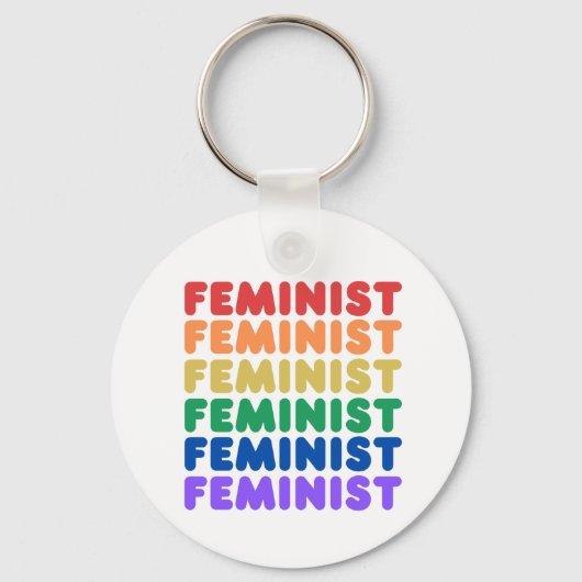 Feminist Pride Rainbow sleutelhanger (Voorkant)