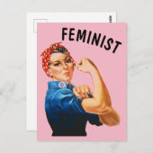 FEMINIST ROSIE DE BRIEFKAARTEN VAN DE RIVETER (Voorkant / Achterkant)