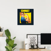  feminist Rosie Riveter Poster (Thuiskantoor)