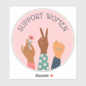Feminist "Steun voor vrouwen" Sticker (Vel)