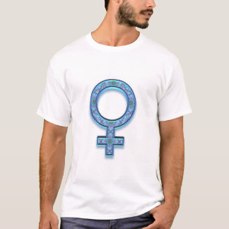 Feminist T-Shirt: Feministisch symbool, blauw geva T-shirt