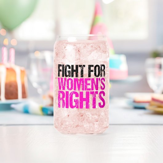 Feminist vrouwenrechten blikvorm glas (Insitu (Verjaardag))