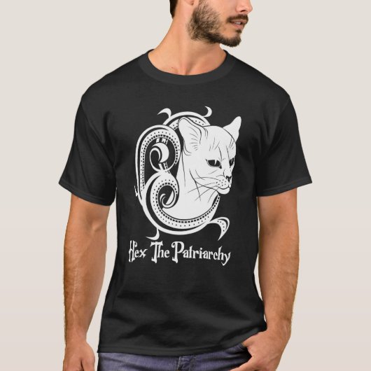 Feminist Witch Black Cat Hex The Patriarchy T-shirt (Voorkant)