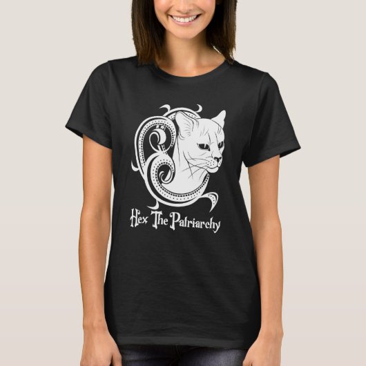 Feminist Witch Black Cat Hex The Patriarchy T-shirt (Voorkant)