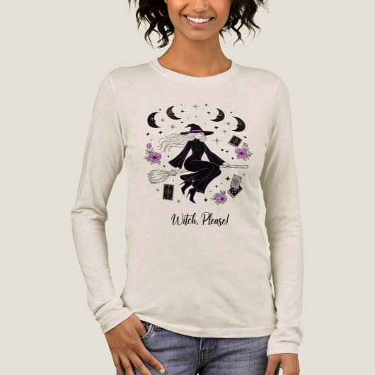 Feminist Witch Halloween T-Shirt | “Witch Please " (Voorkant)