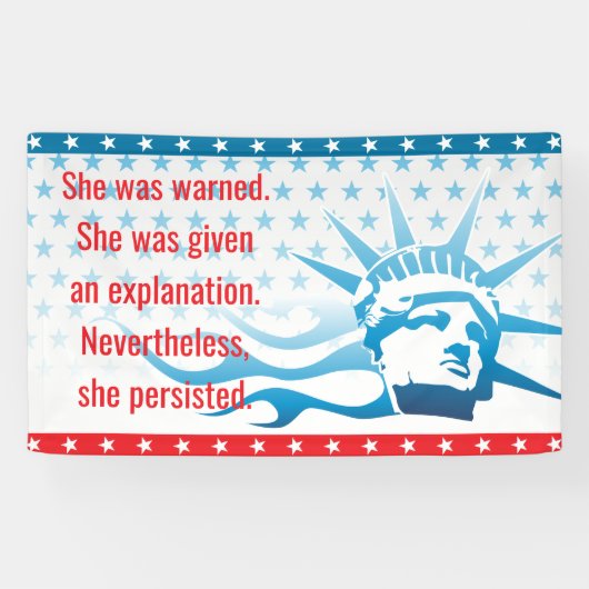 Feminist Ze werd gewaarschuwd dat ze volhield Spandoek (Horizontaal)