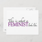 Feminist ziet er uit briefkaart (Voorkant / Achterkant)