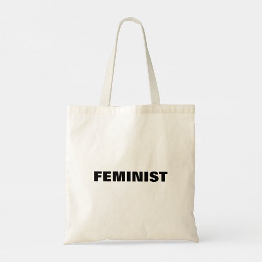 "Feminist" - zwarte letters - Tote Bag (Achterkant)