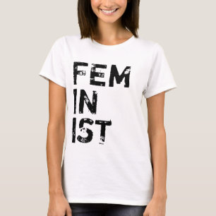 "Feminist" - Zwarte tekst in nood T-shirt