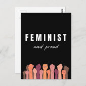 feministe en trots briefkaart (Voorkant / Achterkant)