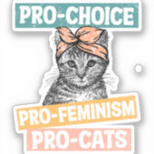 feministe kattenliefhebber sticker (Voorkant)