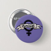 feministe ronde button 5,7 cm (Voorkant /achterkant)