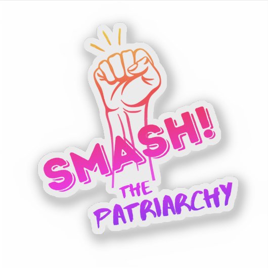 féministe - Smash the Patriarchy - autocollant col (Devant)