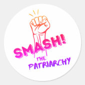 féministe - Smash the Patriarchy - autocollant col (Devant)