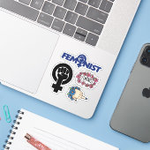 feministe sticker (Laptop met iPhone)