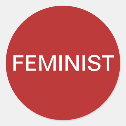 Feministe, texte blanc en gras sur les autocollant (Devant)