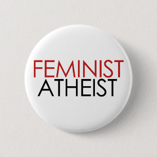 feministisch atheïst ronde button 5,7 cm
