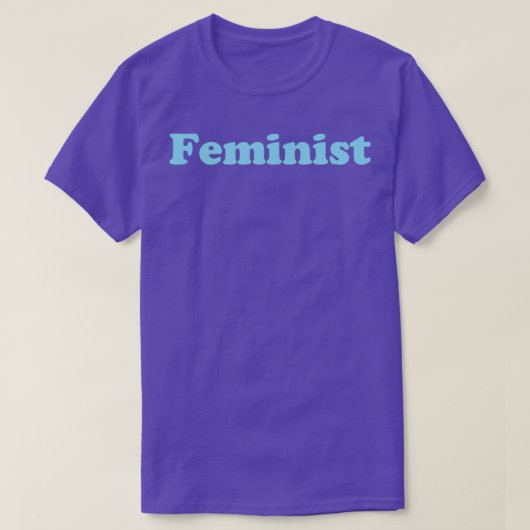 Feministisch blauw t-shirt (Design voorkant)